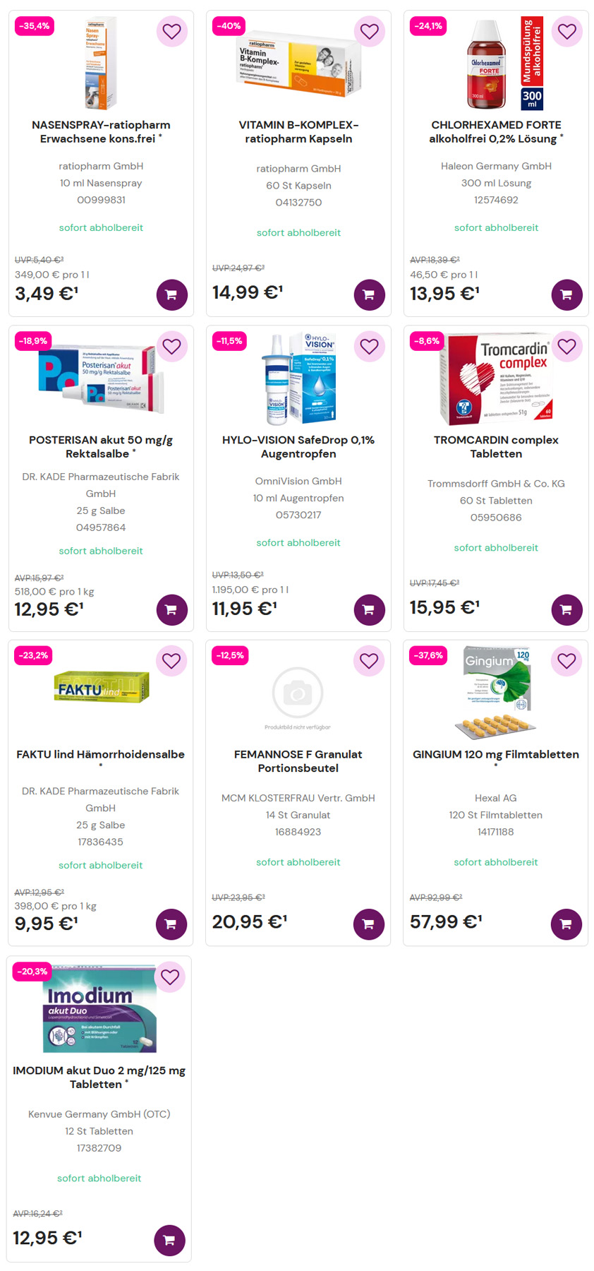 Aktionen des Monats